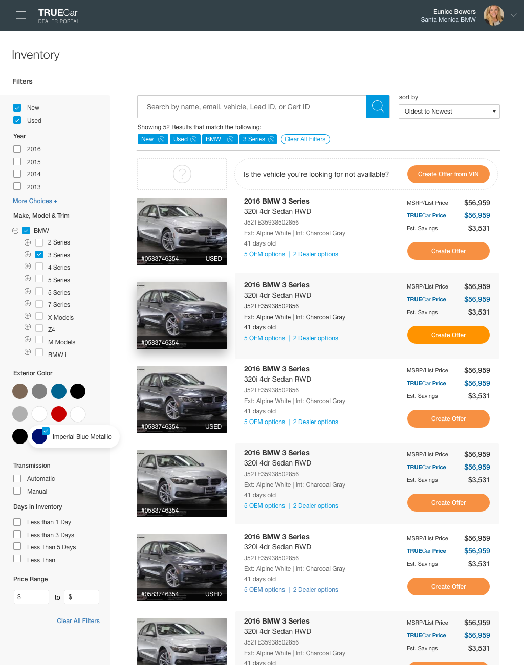 Inventory management experience