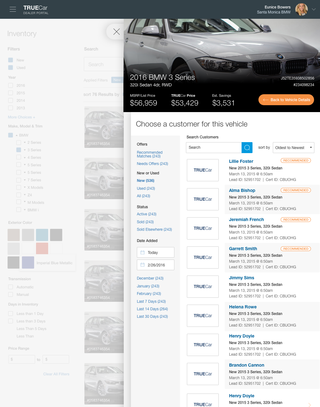 Reverse-lookup: finding customers for inventory