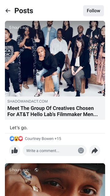 Stories and content grid coexisting