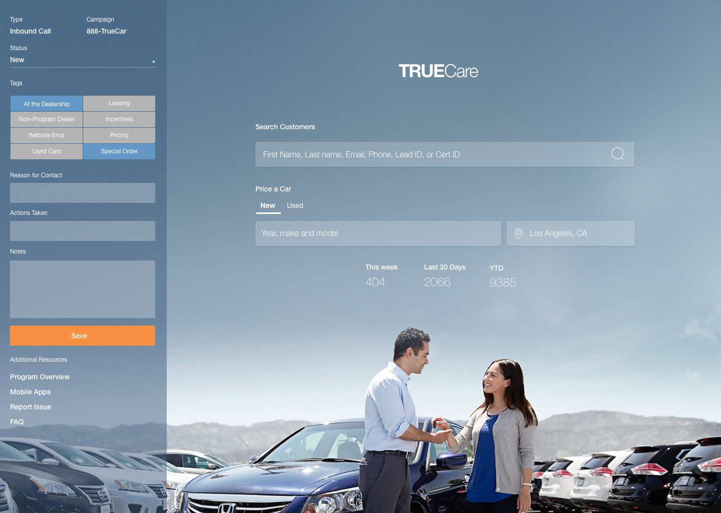 Customer care input experience